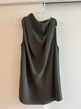 Babaton Olive Green Cowl Neck Sleeveless Top